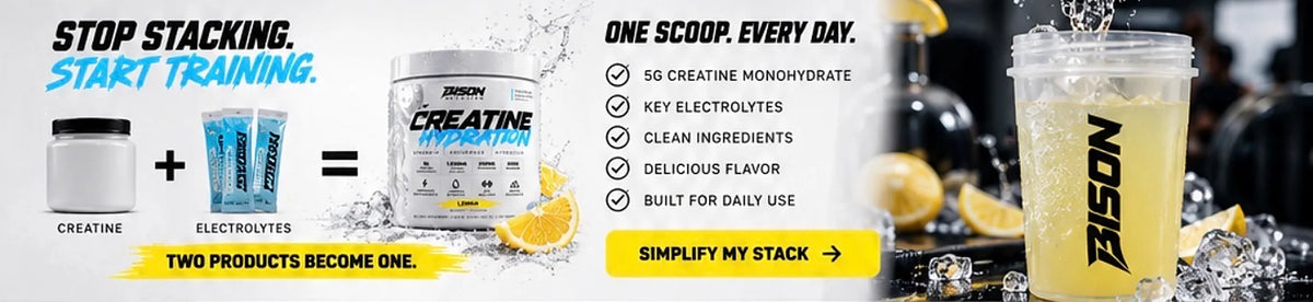Stop stacking. Start training. Creatine plus electrolytes equals Creatine Hydration. One scoop every day: 5g creatine monohydrate, key electrolytes, clean ingredients, delicious flavor, built for daily use. Simplify my stack.